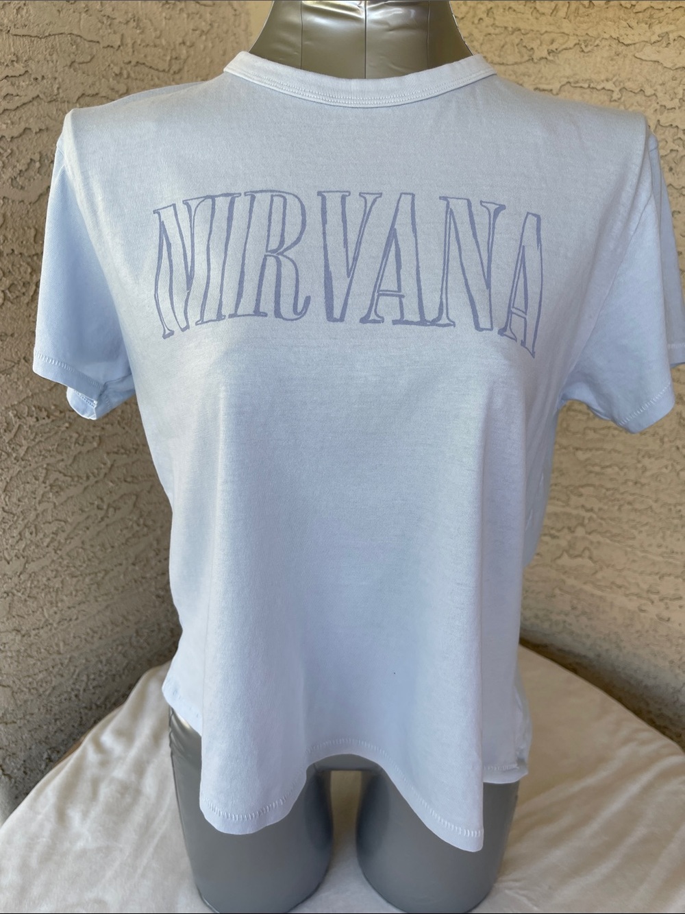 American Eagle NIRVANA Blue Logo Tee 100% cotton